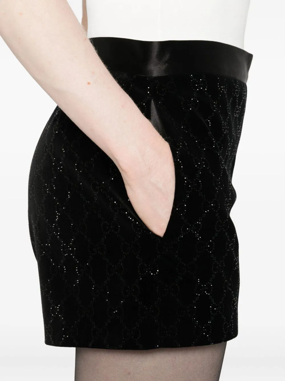 EMBROIDERED VELVET SHORTS sold by Lord & Taylor product image thumbnail 4