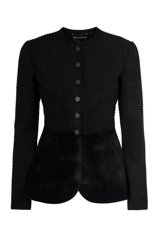BUTTONED CREWNECK JACKET sold by Lord & Taylor