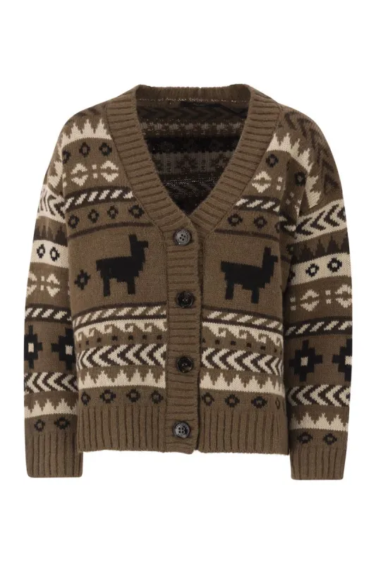 OVATTA - JACQUARD CARDIGAN IN ALPACA AND WOOL sold by Lord & Taylor