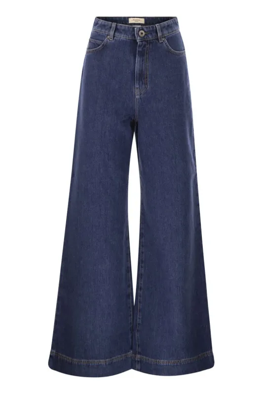 CIRO - WIDE LEG JEANS IN COTTON DENIM sold by Lord & Taylor