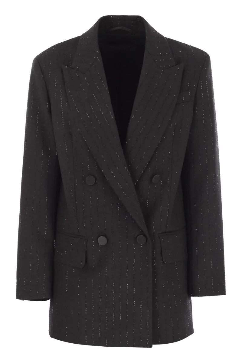 APPIA - DOUBLE-BREASTED BLAZER IN WOOL AND SEQUINS sold by Lord & Taylor