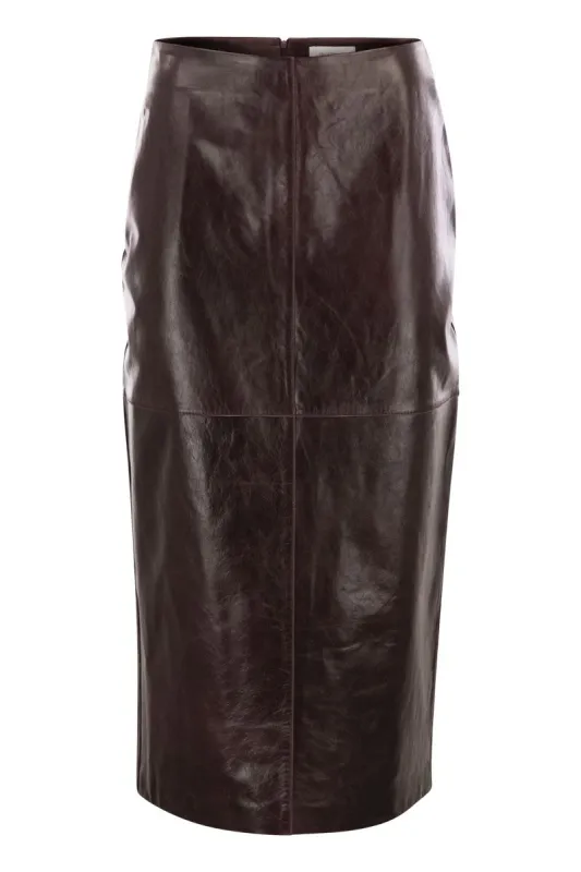 AFA - LEATHER MIDI SKIRT sold by Lord & Taylor