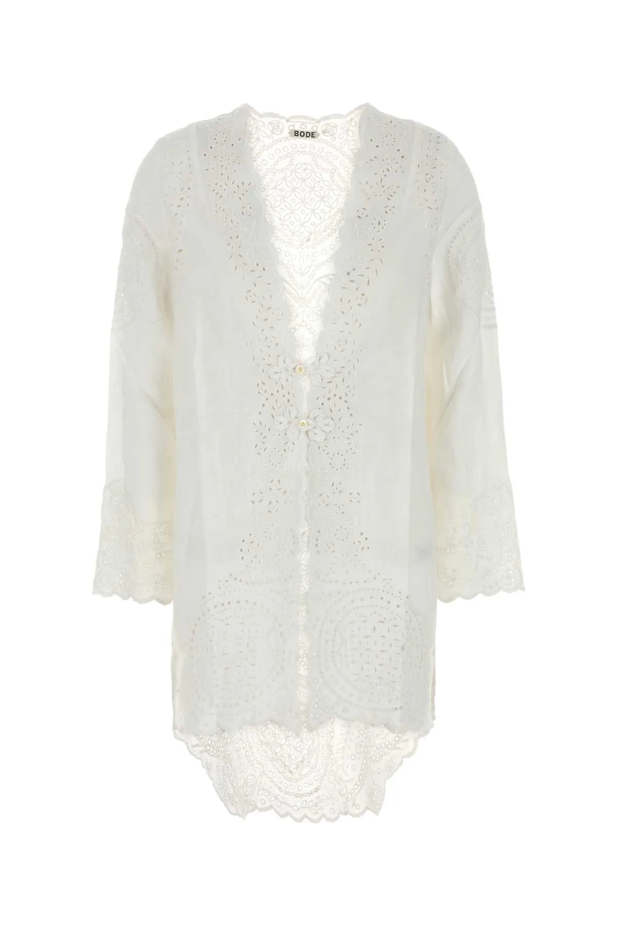 WHITE LINEN BELVOIR BLOUSE sold by Lord & Taylor