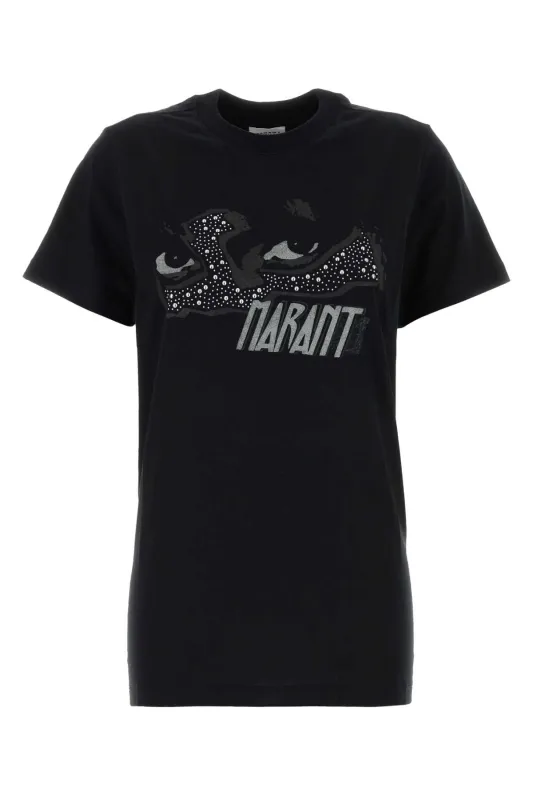 BLACK COTTON ZOELINE T-SHIRT made by Isabel Marant