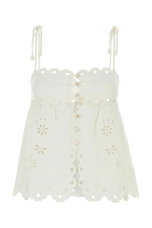 WHITE LINEN TOP sold by Lord & Taylor