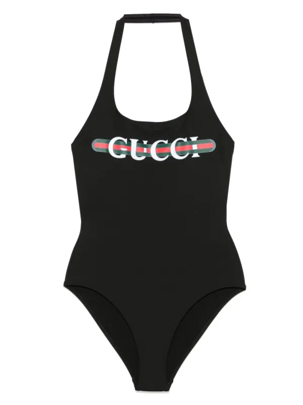 BLACK STRETCH NYLON SWIMSUIT made by Gucci