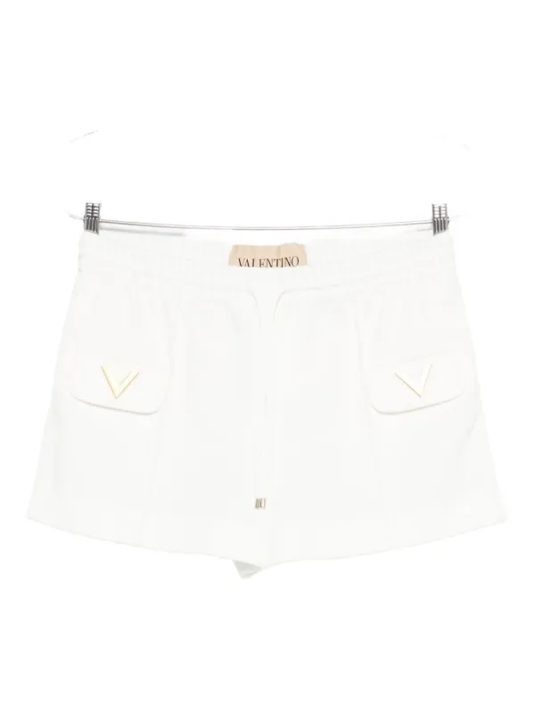 WHITE STRETCH PIQUET SHORTS made by Valentino Garavani
