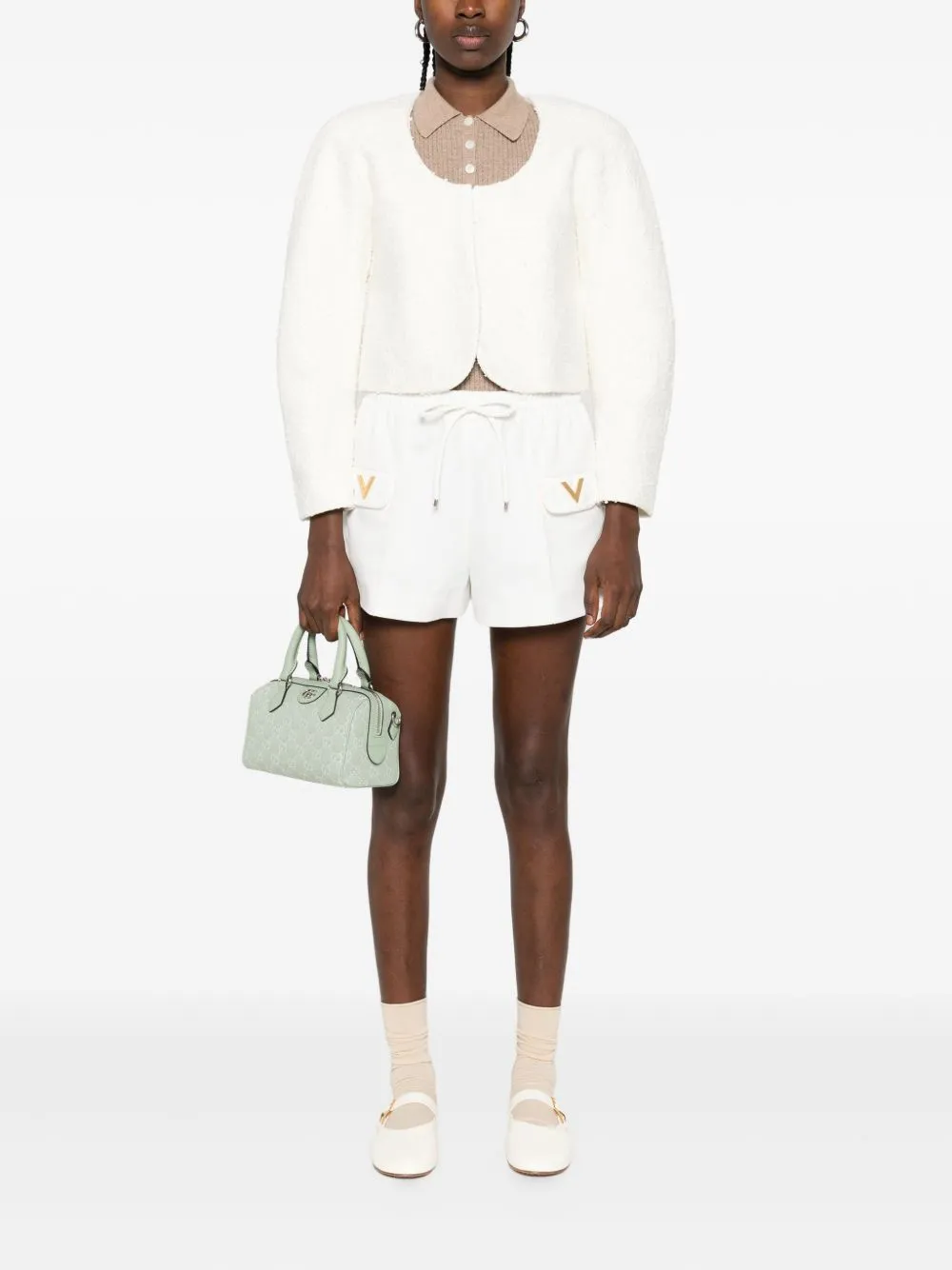 WHITE STRETCH PIQUET SHORTS sold by Lord & Taylor product image thumbnail 2
