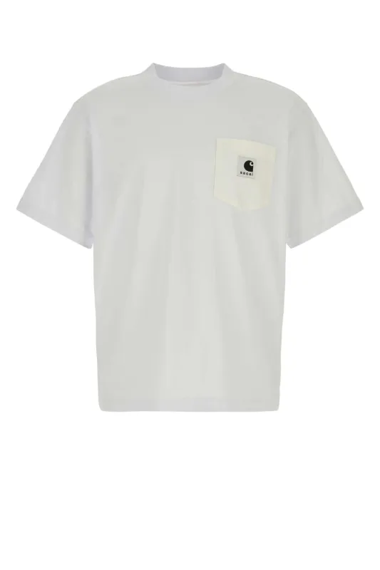 WHITE COTTON SACAI X CARHARTT WIP T-SHIRT sold by Lord & Taylor