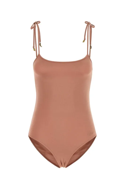 ANTIQUED PINK STRETCH NYLON SWIMSUIT sold by Lord & Taylor