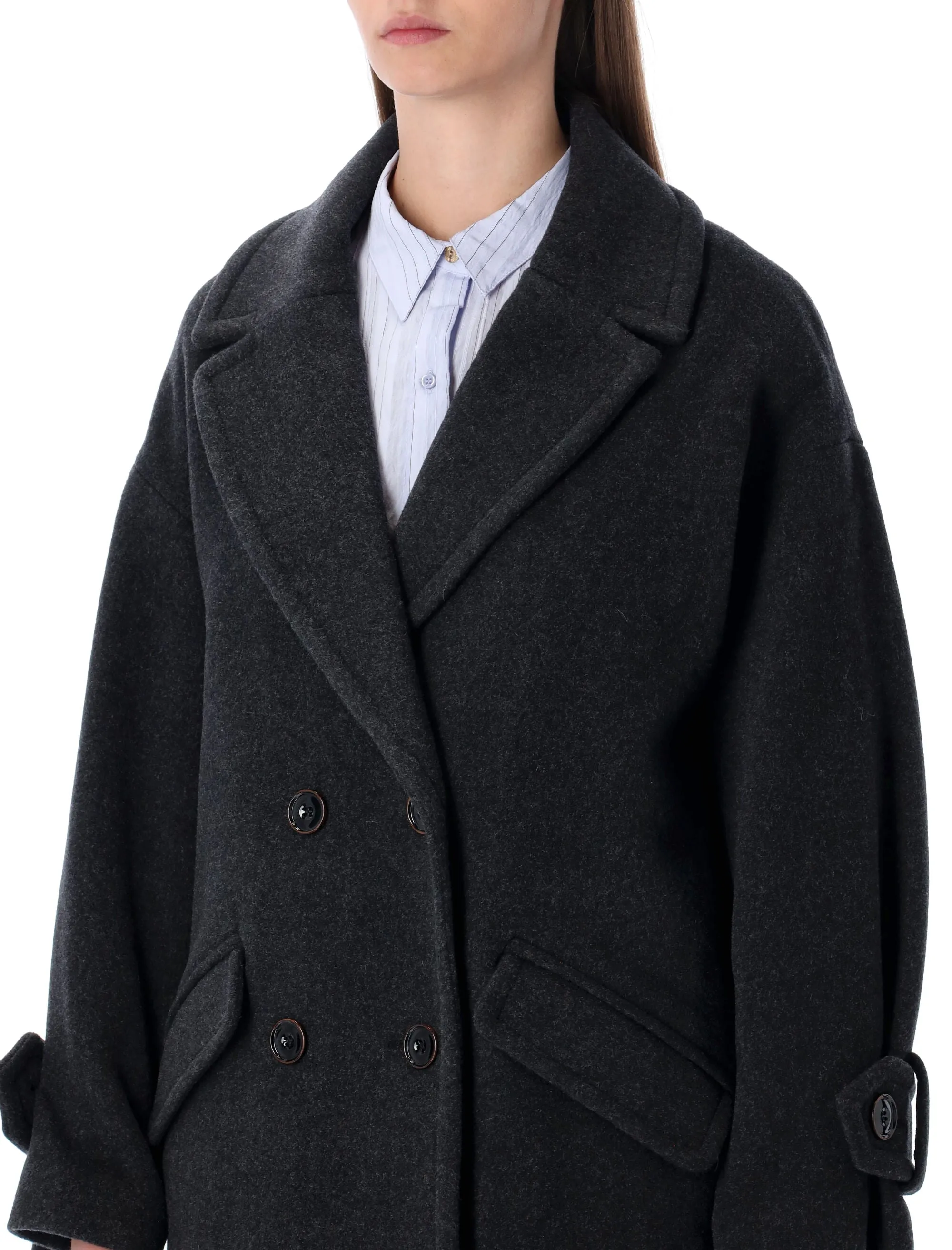 SESSÙN MIA RECYCLED WOOL DOUBLE-BREASTED COAT IN GREY sold by Lord & Taylor product image thumbnail 3