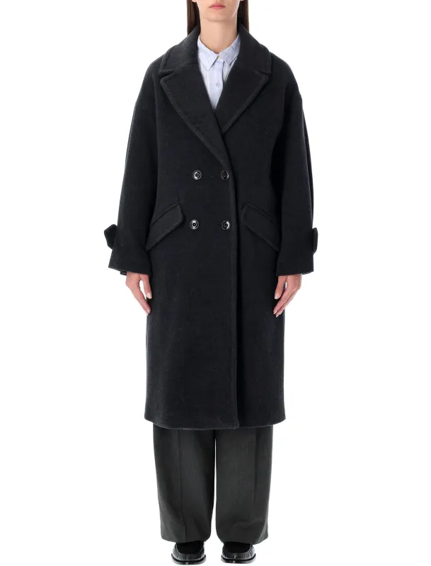 SESSÙN MIA RECYCLED WOOL DOUBLE-BREASTED COAT IN GREY made by Sessun