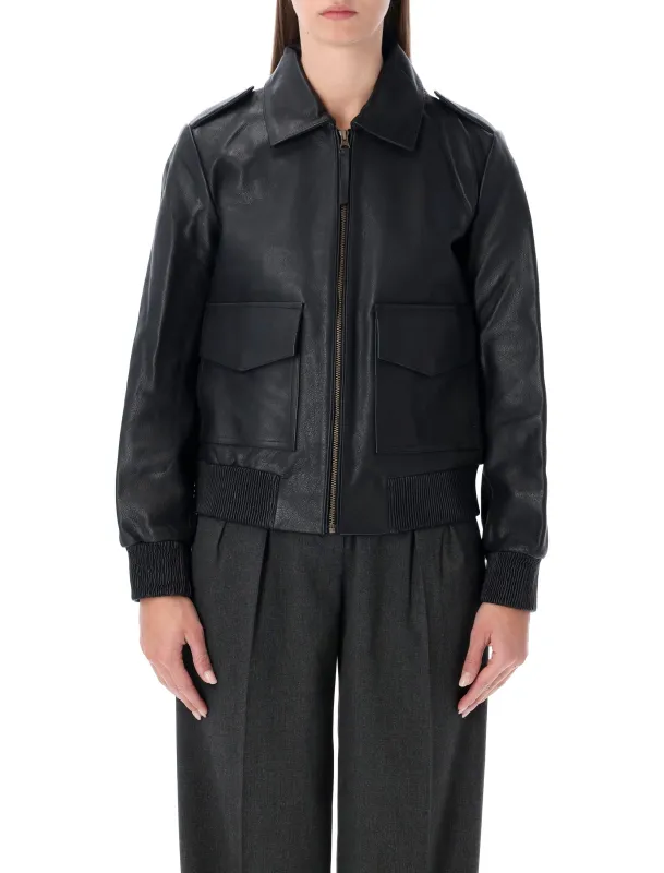 SESSÙN MILEY LAMB LEATHER BLOUSON sold by Lord & Taylor