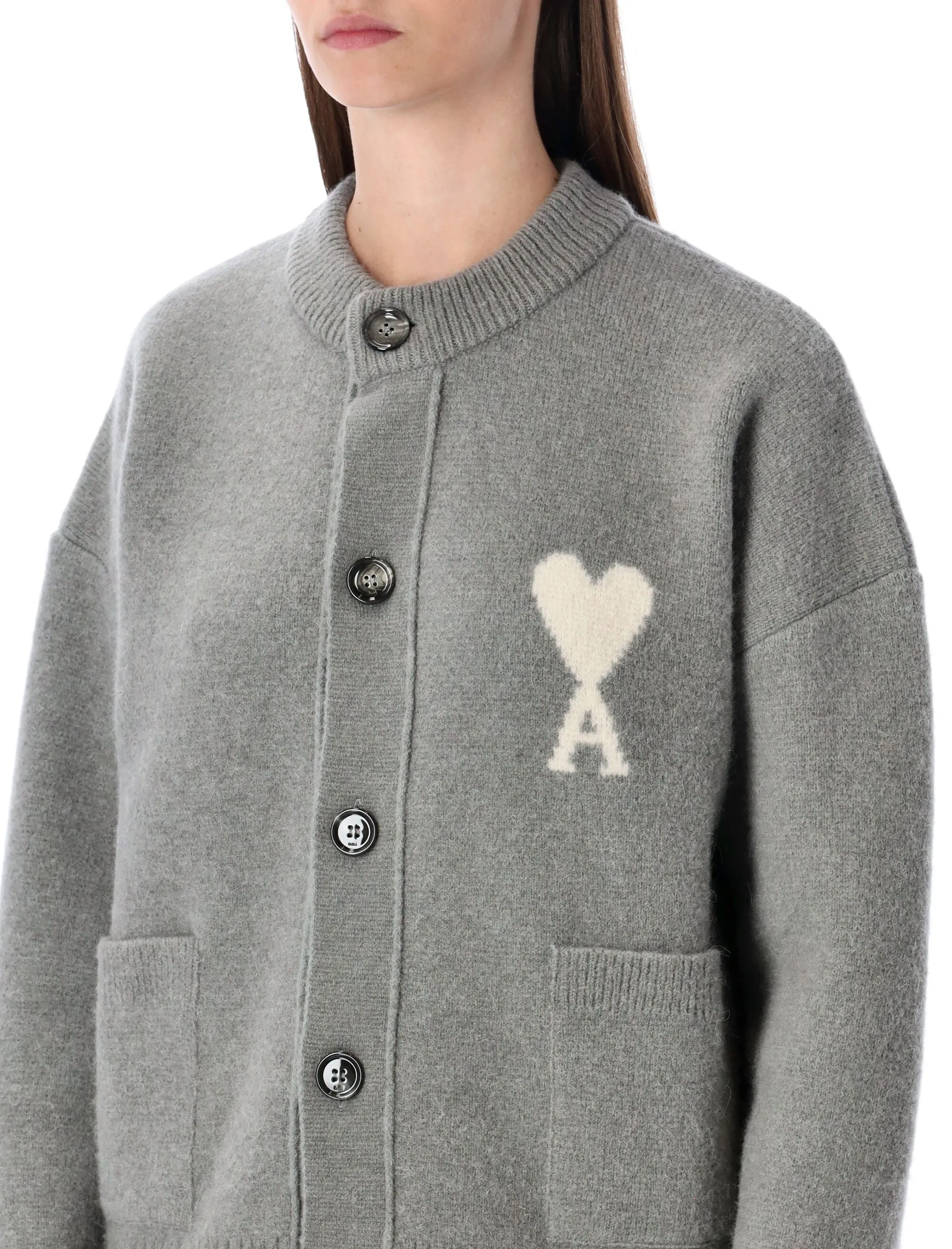 AMI PARIS ALPACA CARDIGAN WITH AMI DE CŒUR LOGO sold by Lord & Taylor product image thumbnail 3