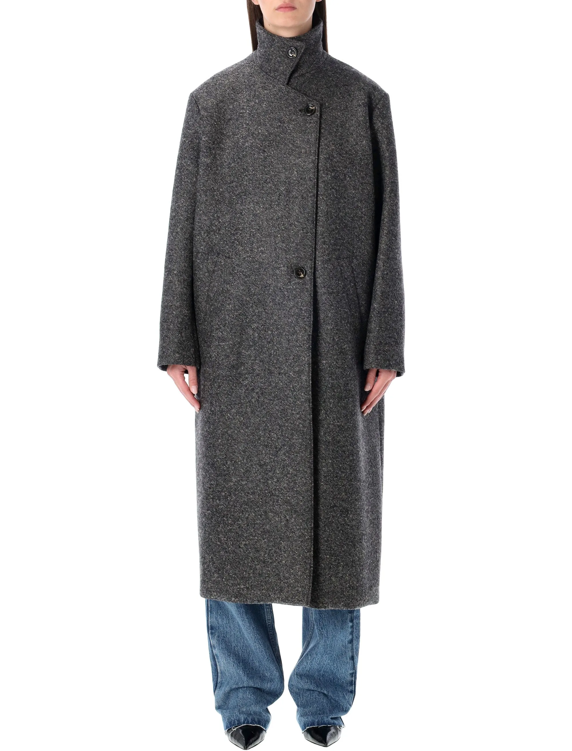 SOEUR GERMAIN LONG GREY WOOL COAT sold by Lord & Taylor