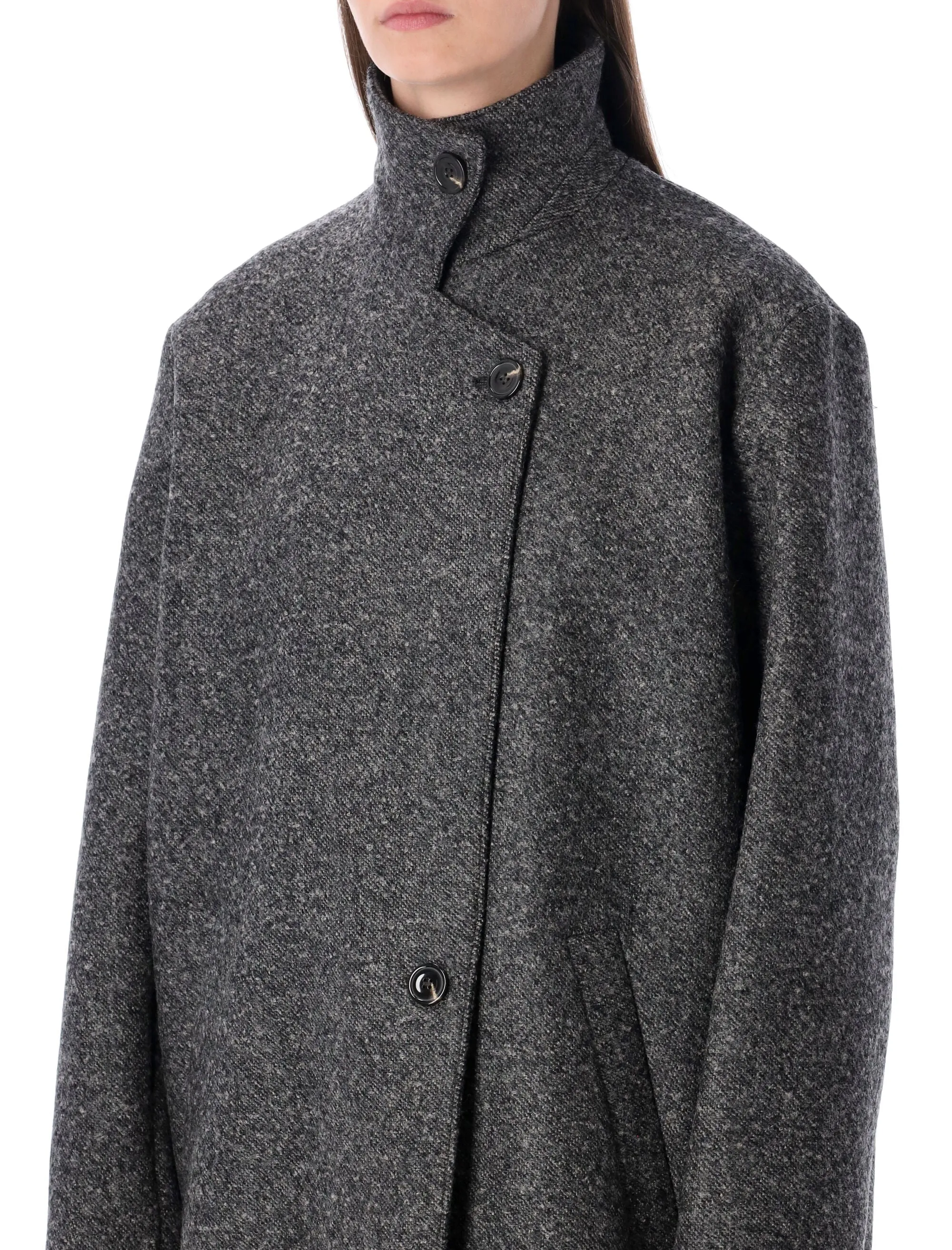 SOEUR GERMAIN LONG GREY WOOL COAT sold by Lord & Taylor product image thumbnail 3
