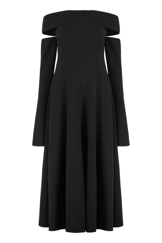 OFF-THE-SHOULDER BLACK DRESS sold by Lord & Taylor