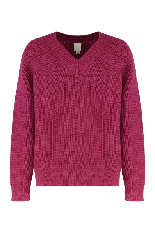 SWEATER WITH V-NECK IN MIXED WOOL sold by Lord & Taylor
