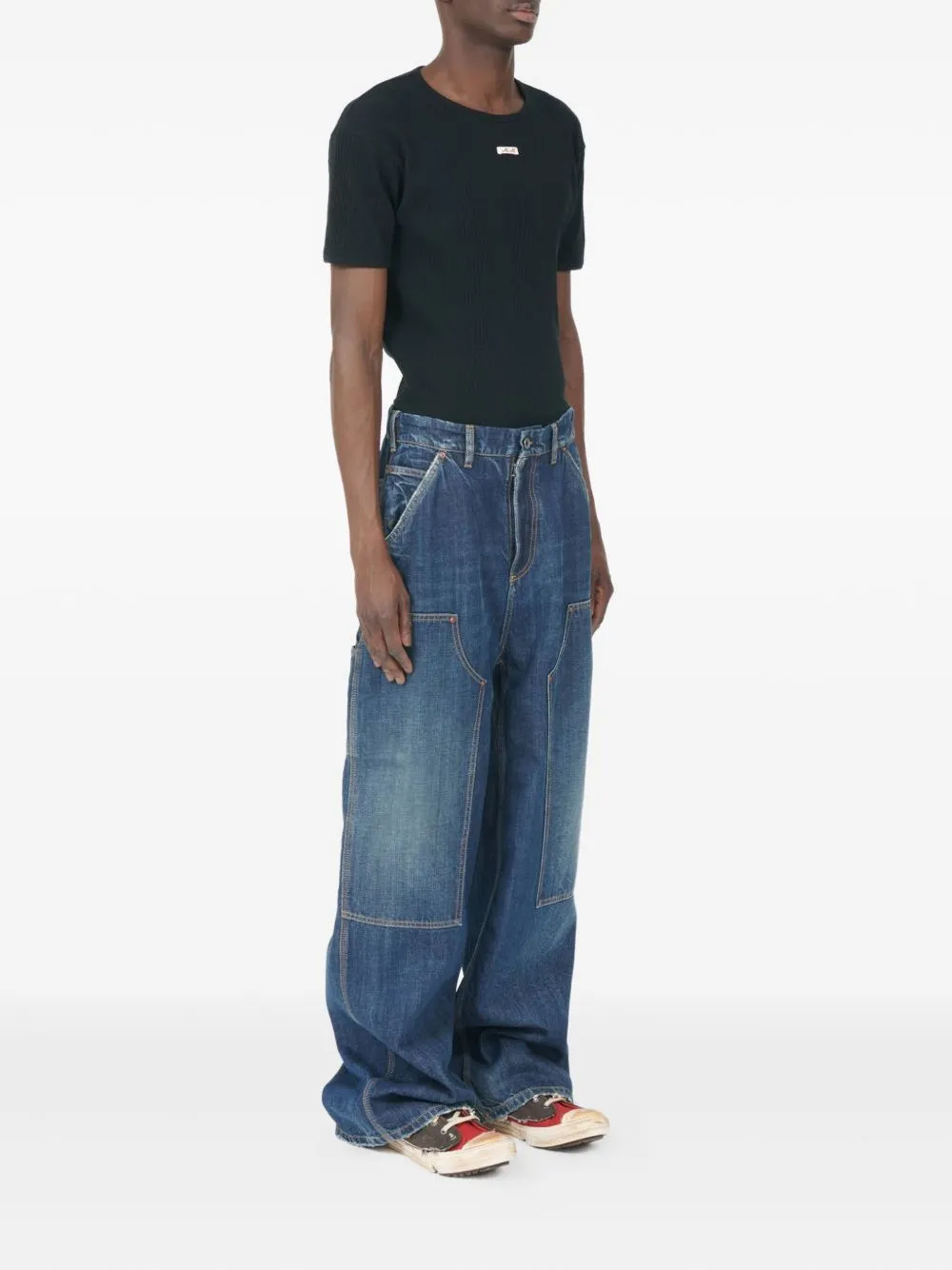 WIDE-LEG DENIM JEANS sold by Lord & Taylor product image thumbnail 4