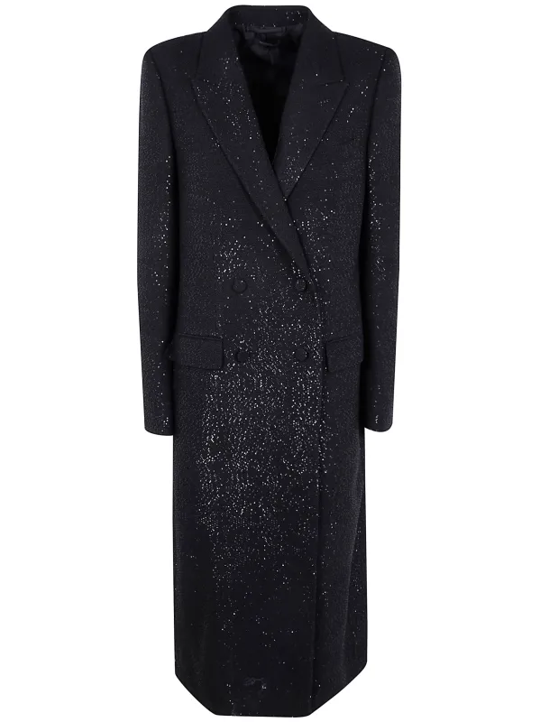 SEQUINED WOOL BLEND CREPE DOUBLE BREASTED COAT sold by Lord & Taylor