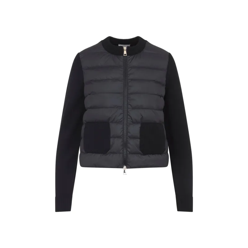 PADDED CARDIGAN IN WOOL WITH ZIP made by Moncler