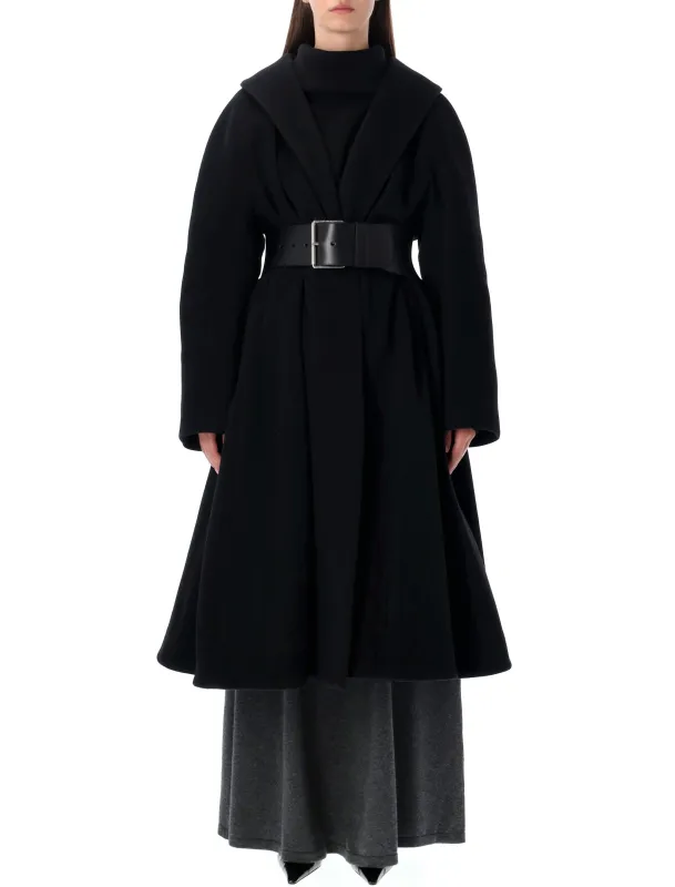 BALENCIAGA BLACK WOOL WRAP COAT sold by Lord & Taylor