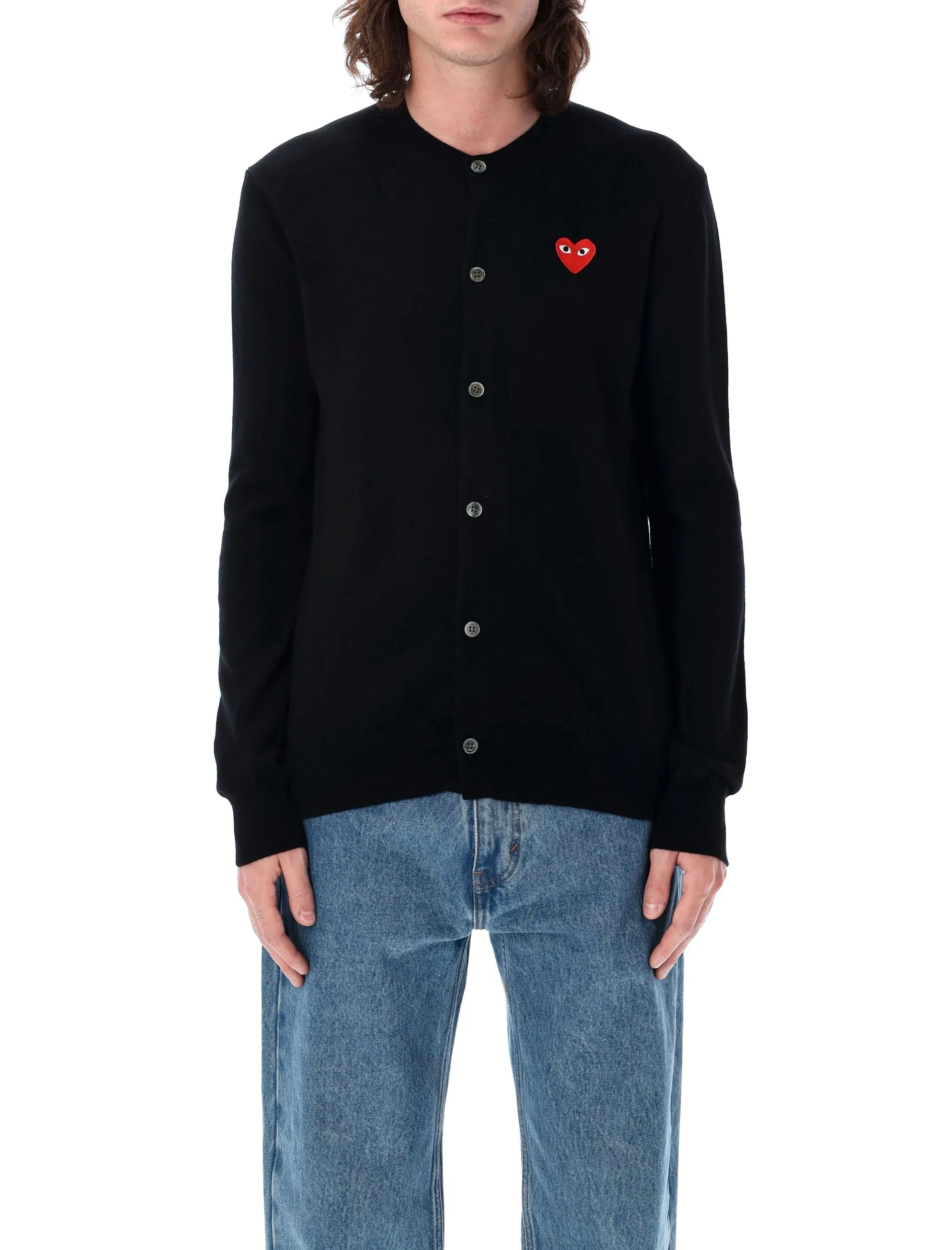 RED HEART PATCH CARDIGAN sold by Lord & Taylor product image thumbnail 4