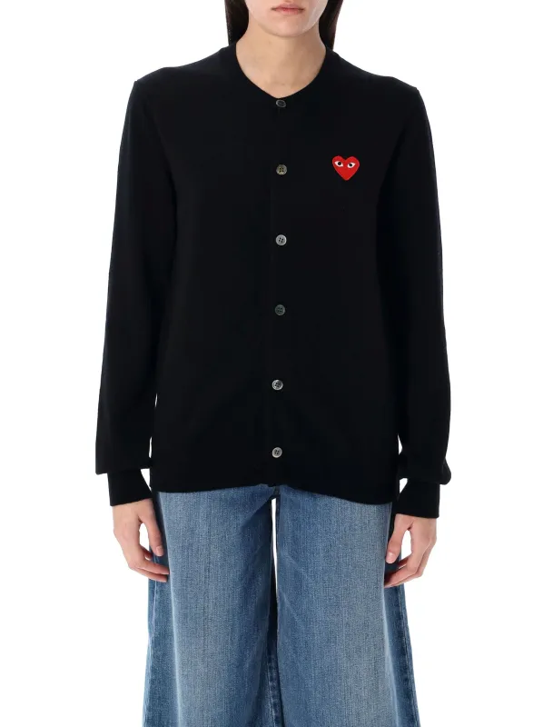 RED HEART PATCH CARDIGAN made by Comme des Garcons PLAY