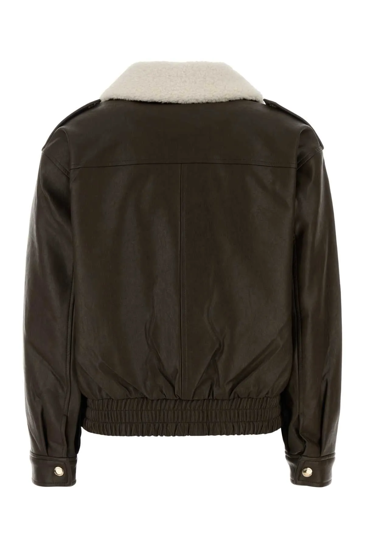 DARK BROWN SYNTHETIC LEATHER JACKET sold by Lord & Taylor product image thumbnail 2