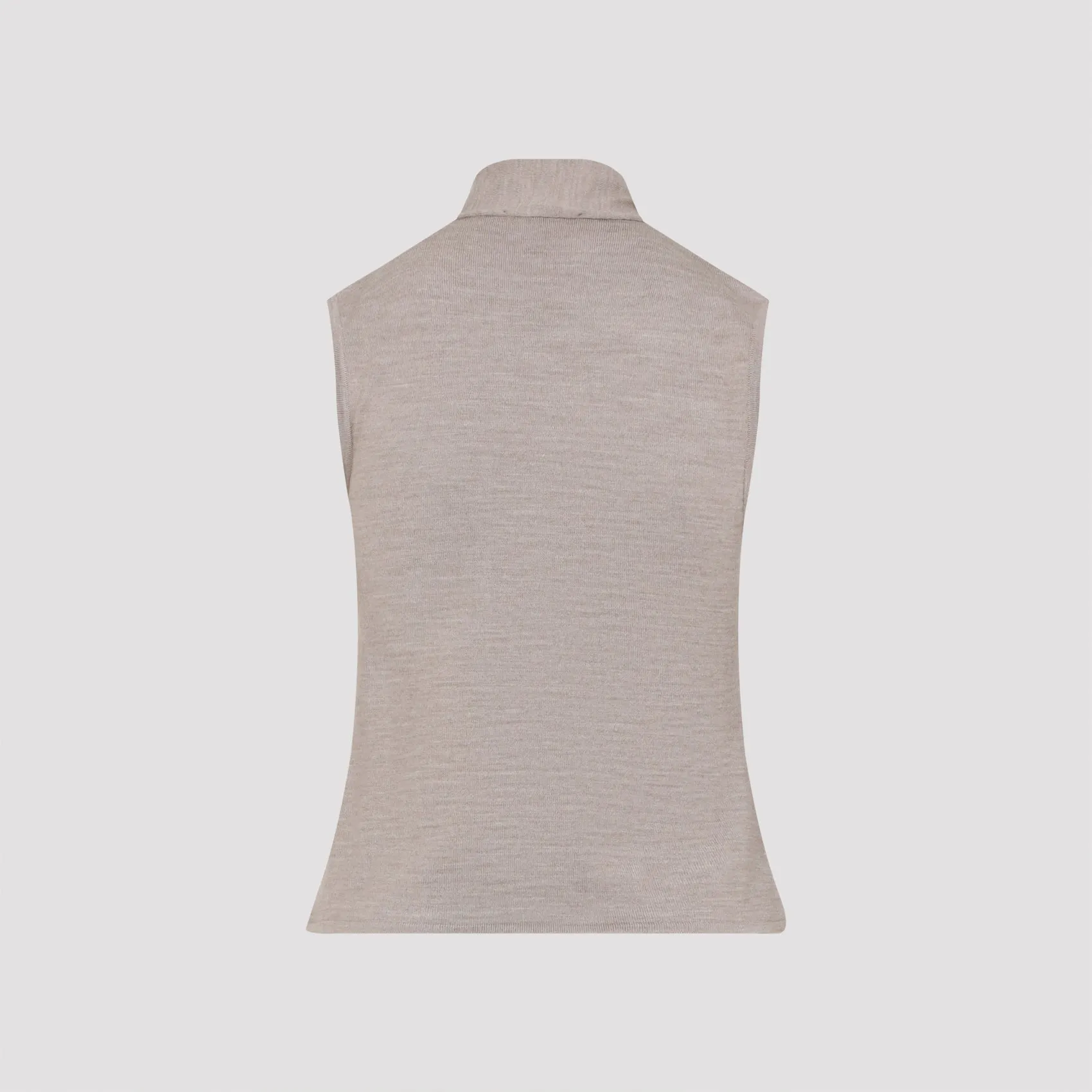 ANTHRACITE LIGHT TAUPE WOOL ASYMMETRICAL SLEEVELESS CARDIGAN sold by Lord & Taylor product image thumbnail 3