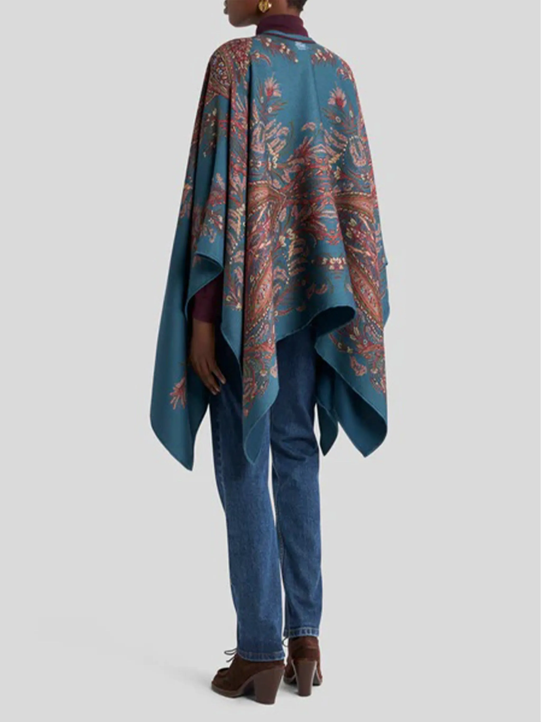 JACQUARD WOOL AND CASHMERE CAPE sold by Lord & Taylor product image thumbnail 3