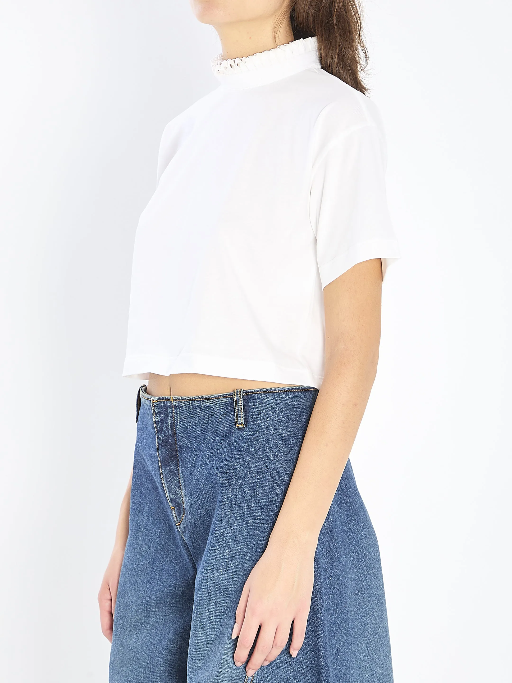 CROPPED T-SHIRT IN COTTON JERSEY sold by Lord & Taylor product image thumbnail 2