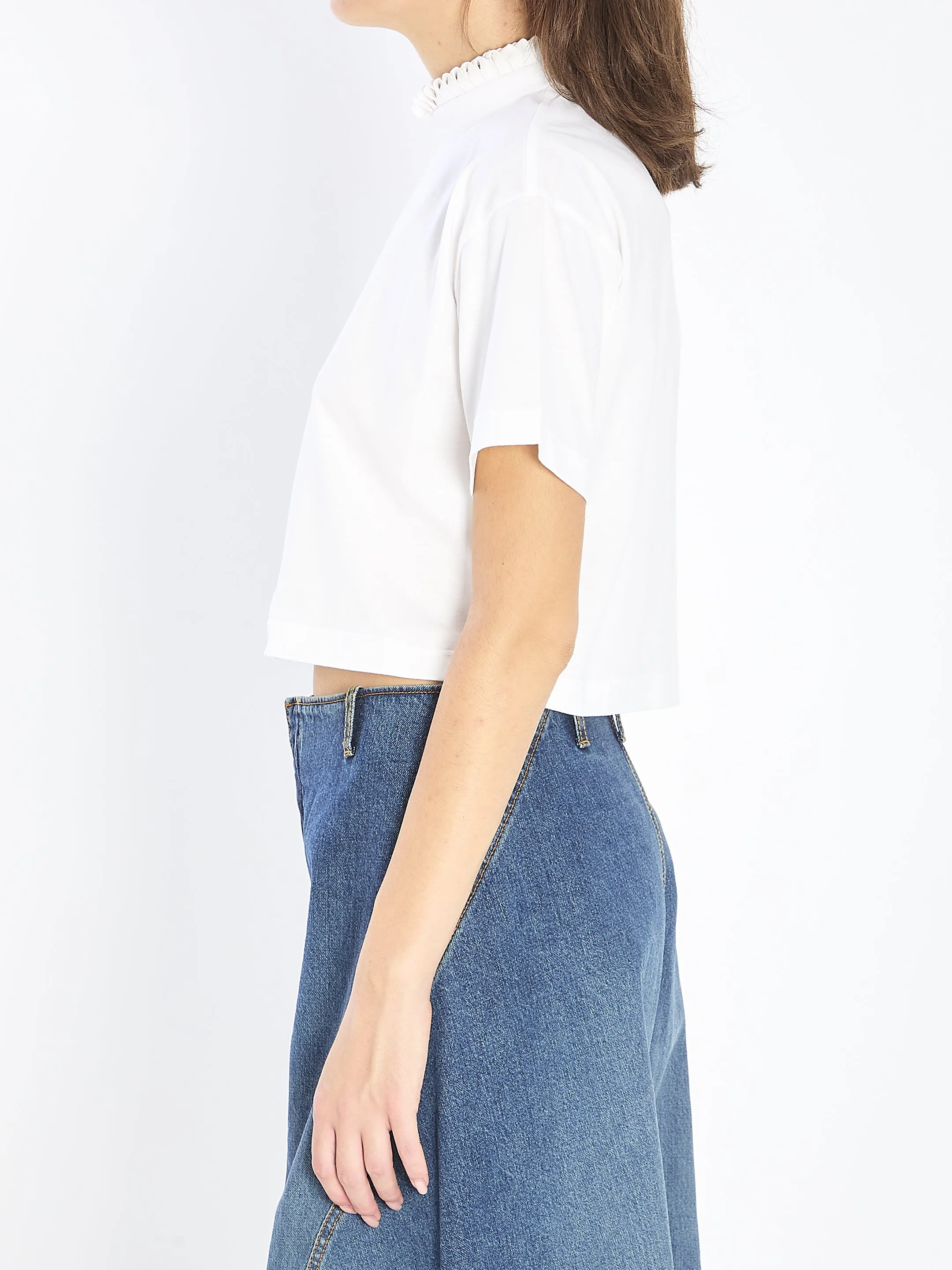 CROPPED T-SHIRT IN COTTON JERSEY sold by Lord & Taylor product image thumbnail 3