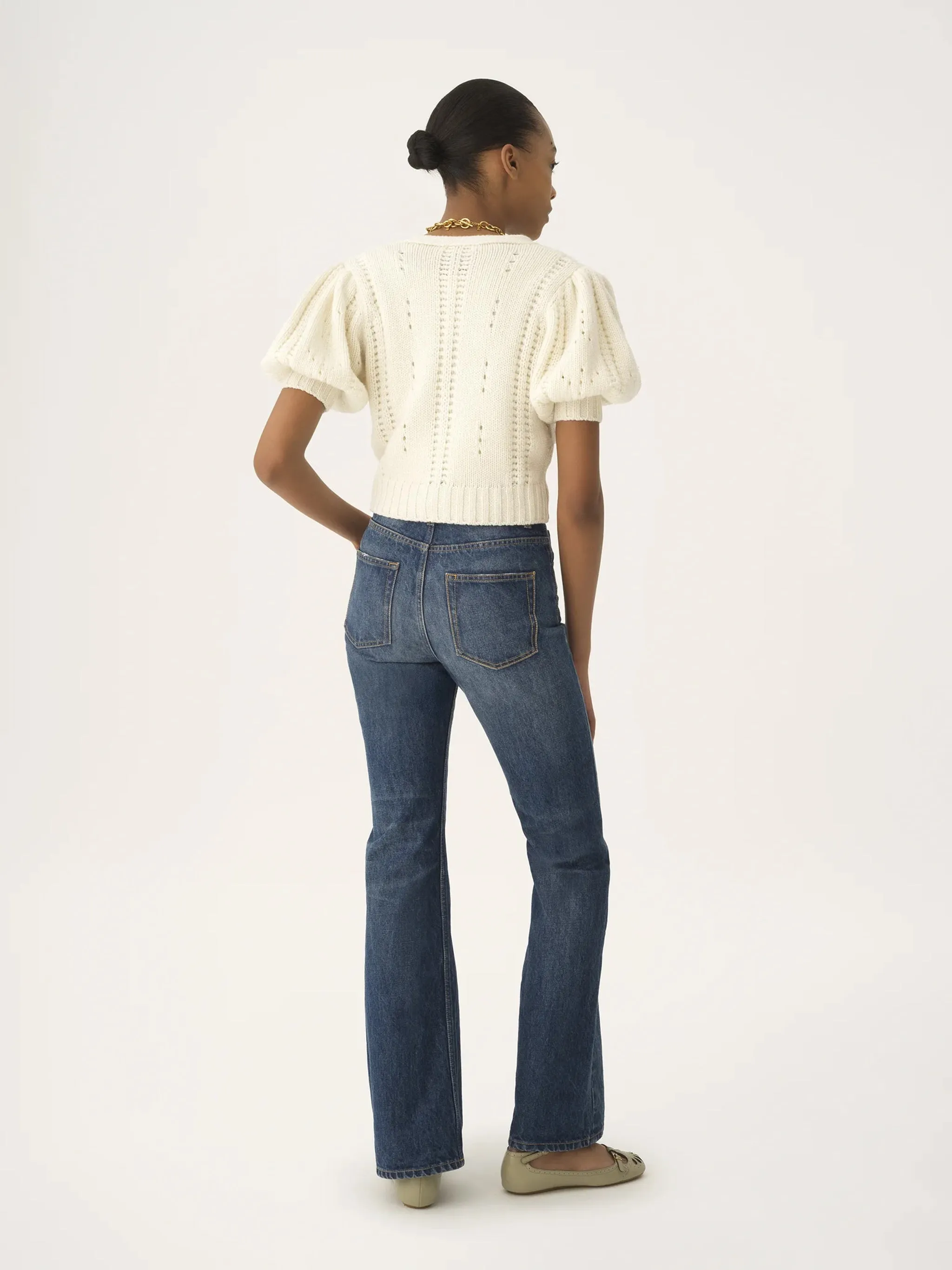 PUFF-SLEEVE CARDIGAN sold by Lord & Taylor product image thumbnail 4