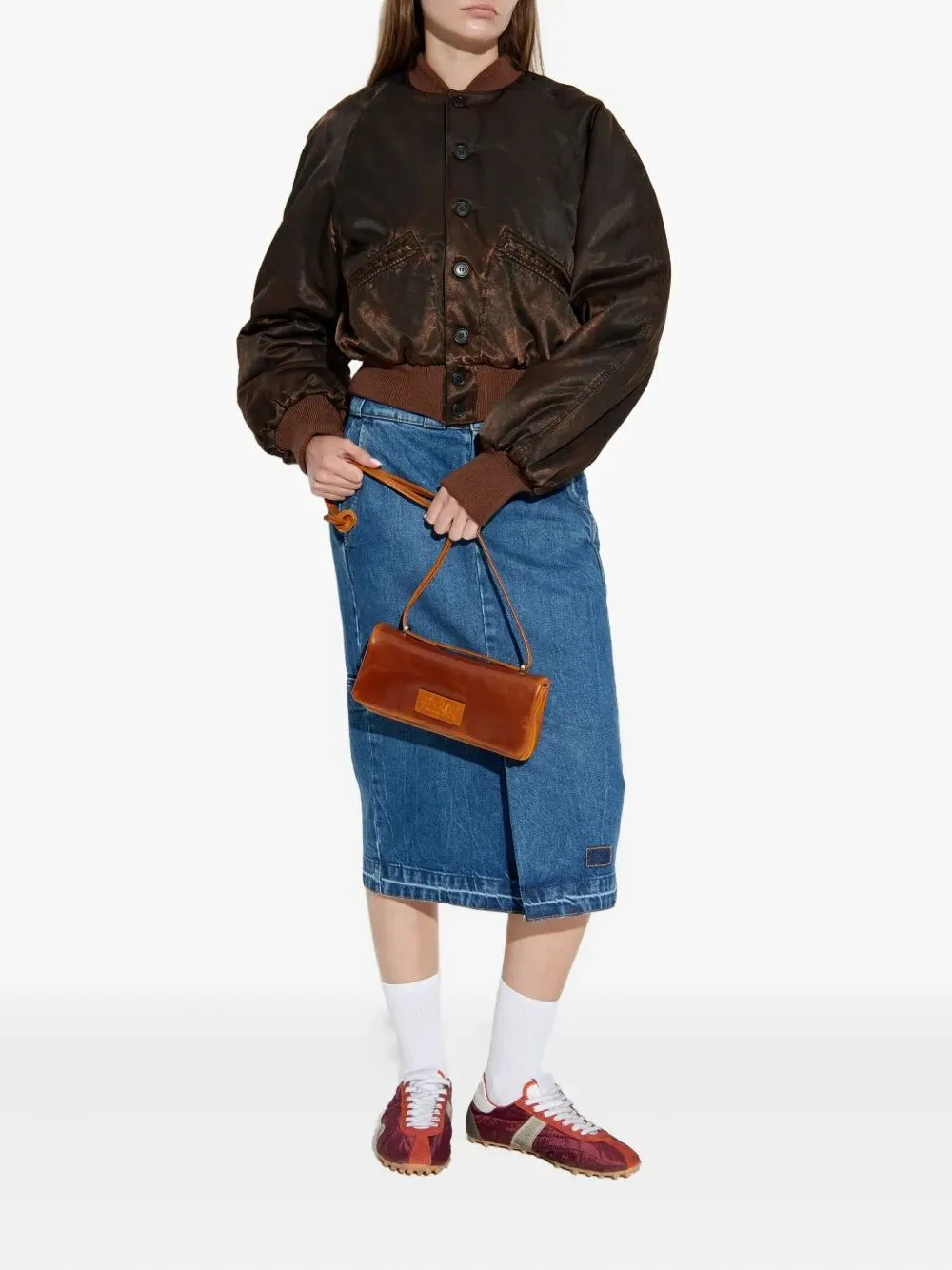 DENIM PENCIL SKIRT WITH SLITS sold by Lord & Taylor product image thumbnail 2