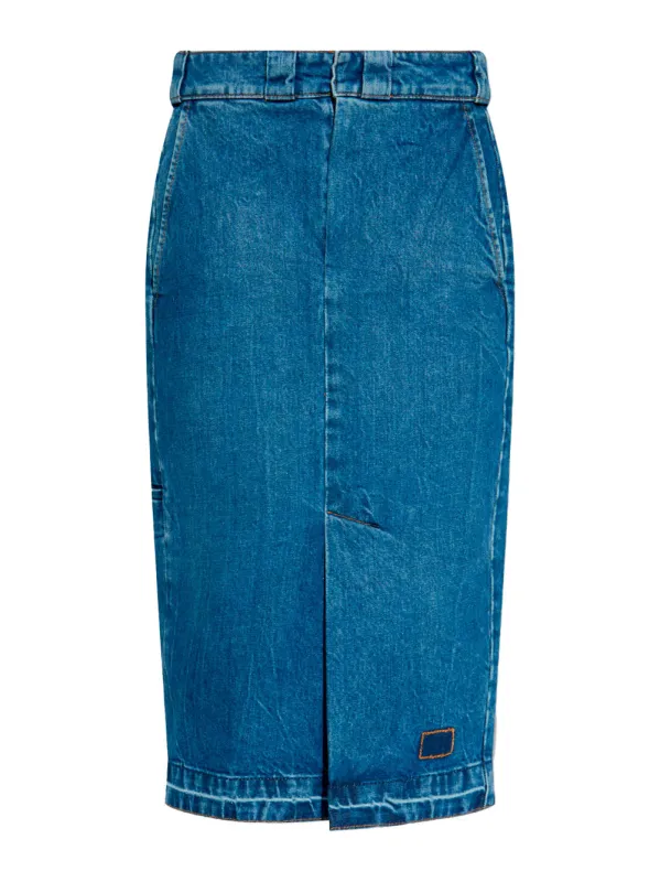 DENIM PENCIL SKIRT WITH SLITS sold by Lord & Taylor