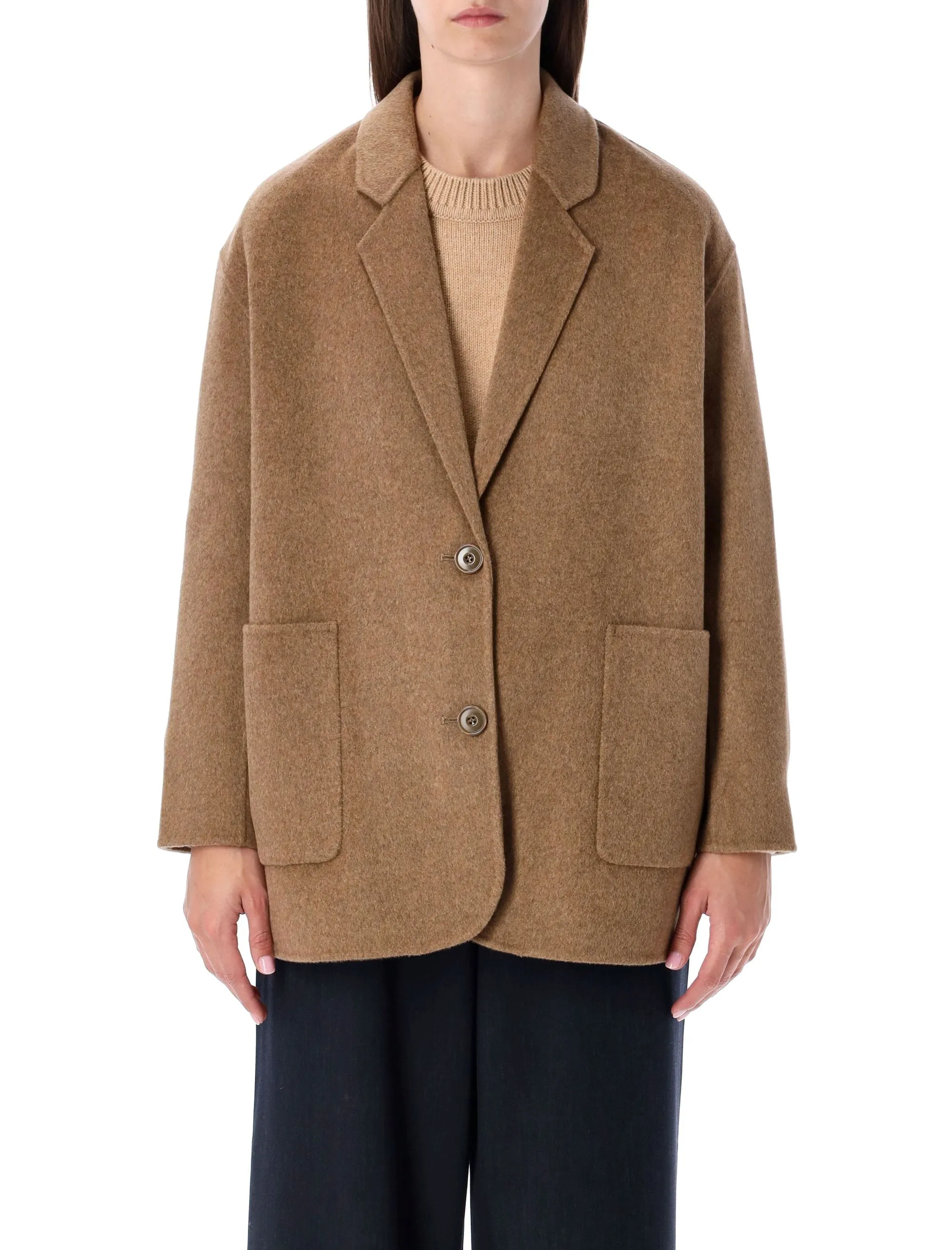 CAMEL WOOL JACKET WITH LOOSE FIT sold by Lord & Taylor