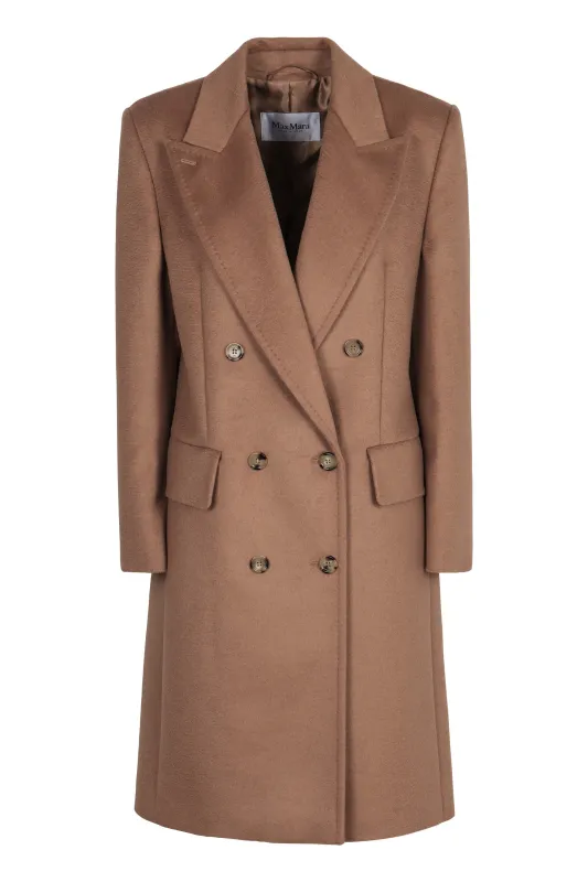 DOUBLE-BREASTED COAT IN CAMEL sold by Lord & Taylor