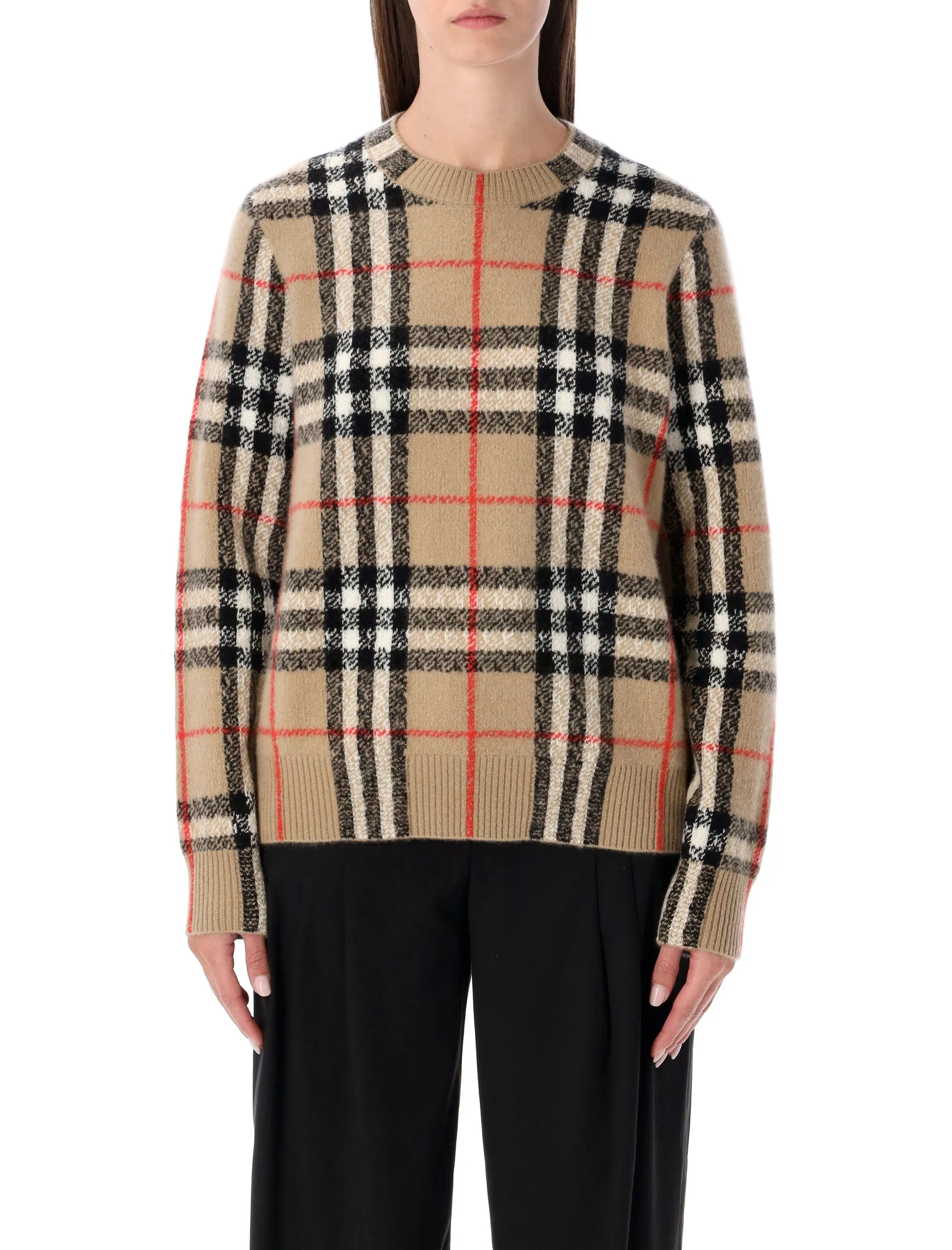 BURBERRY LONDON CHECK WOOL-CASHMERE SWEATER sold by Lord & Taylor