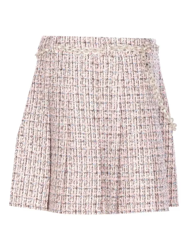 SELF PORTRAIT CRYSTAL-EMBELLISHED TWEED MINI SKIRT sold by Lord & Taylor