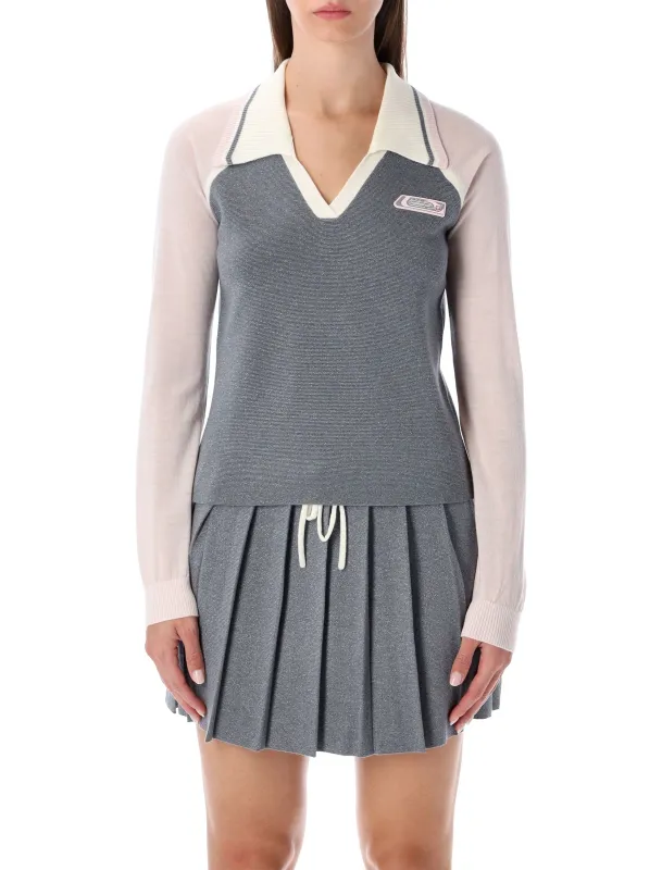 CASABLANCA MERINO LUREX LONG-SLEEVE TENNIS POLO sold by Lord & Taylor