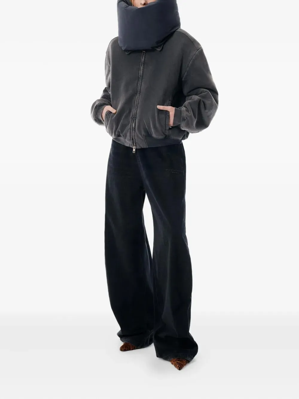 ALEXANDER WANG WIDE-LEG BLACK DENIM SWEATPANTS sold by Lord & Taylor product image thumbnail 2