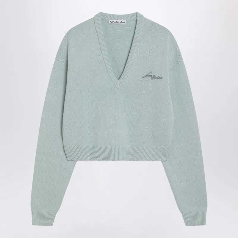 FADED MINT WOOL V-NECK SWEATER sold by Lord & Taylor