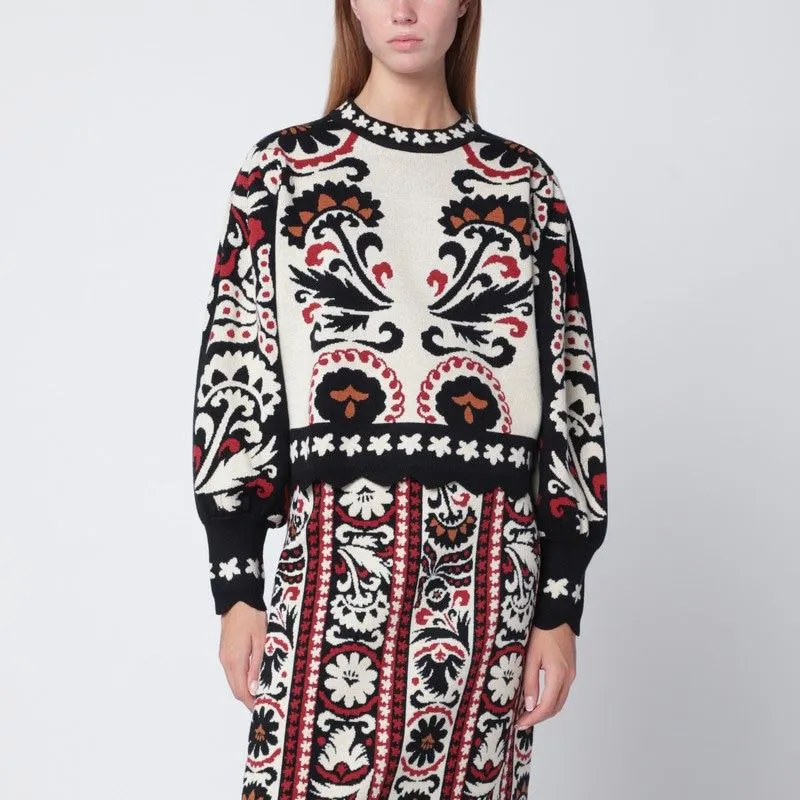 IVORY SWEATER WITH TAPESTRY sold by Lord & Taylor