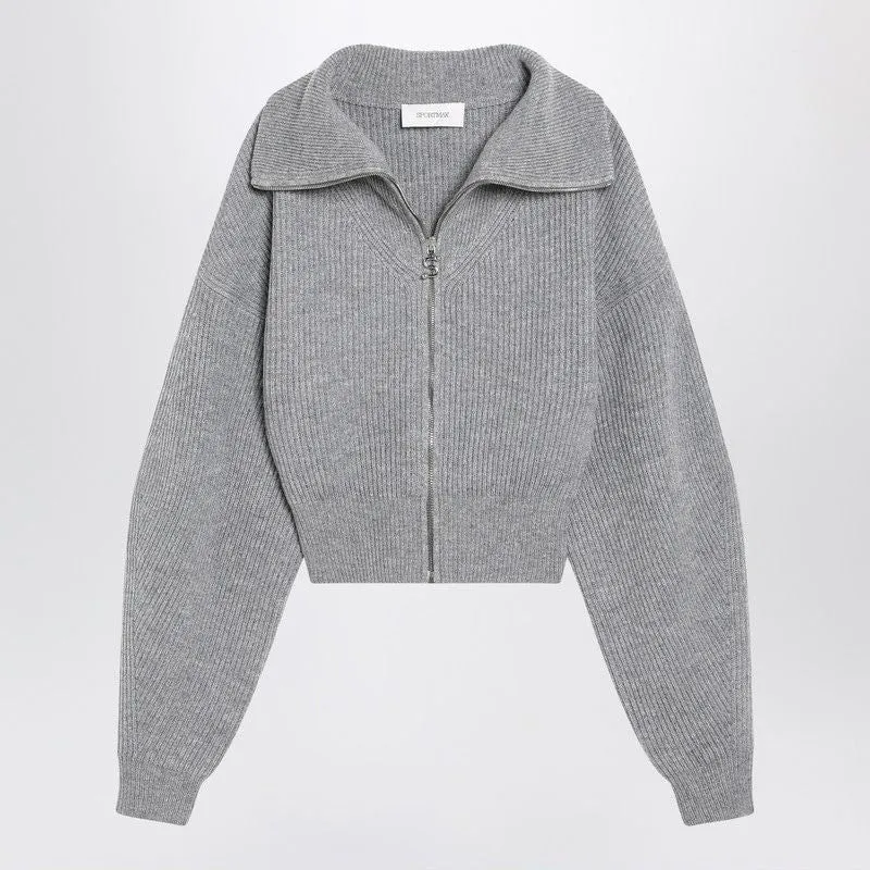 GREY ZIP-UP CARDIGAN IN WOOL AND CASHMERE sold by Lord & Taylor