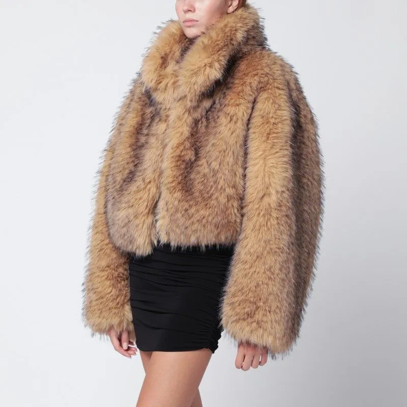 BEIGE SHORT FAUX FUR sold by Lord & Taylor