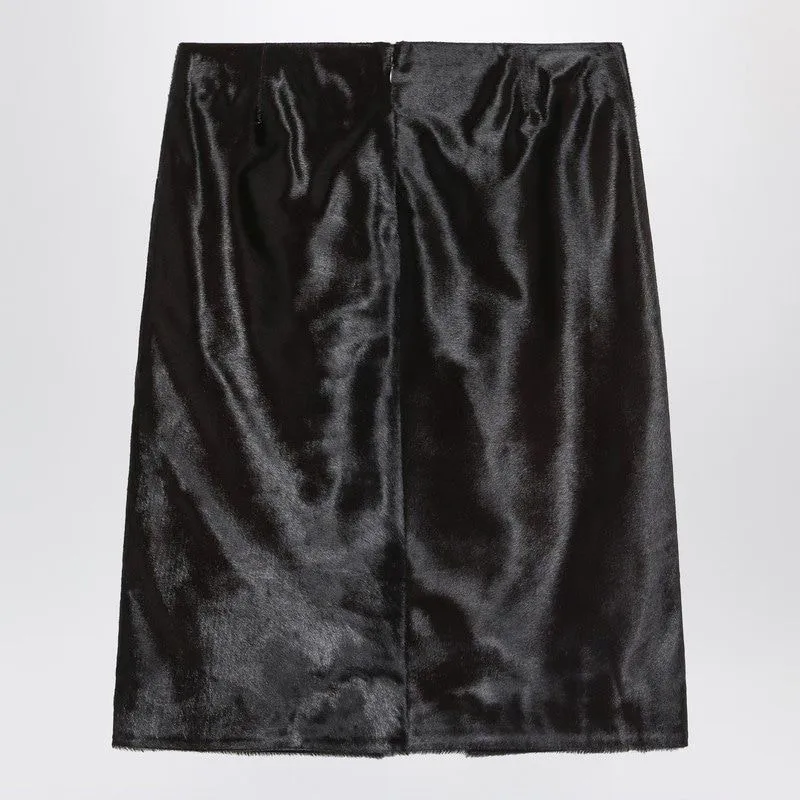 BROWN MYRA SKIRT IN PONY-EFFECT LEATHER sold by Lord & Taylor product image thumbnail 2