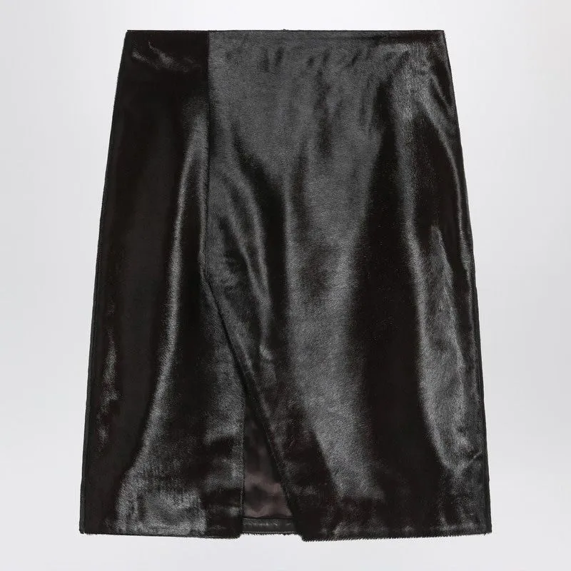 BROWN MYRA SKIRT IN PONY-EFFECT LEATHER sold by Lord & Taylor