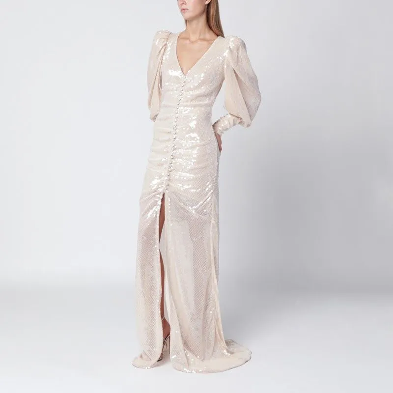 CREAM LONG SEQUIN DRESS sold by Lord & Taylor