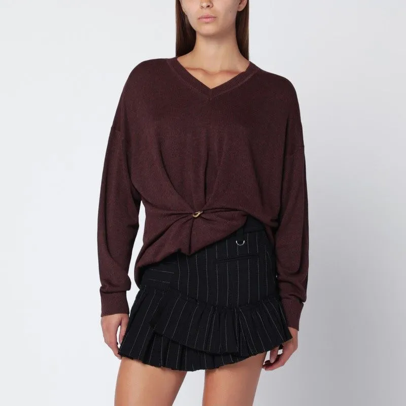 BURGUNDY DRAPED COSIMA SWEATER sold by Lord & Taylor